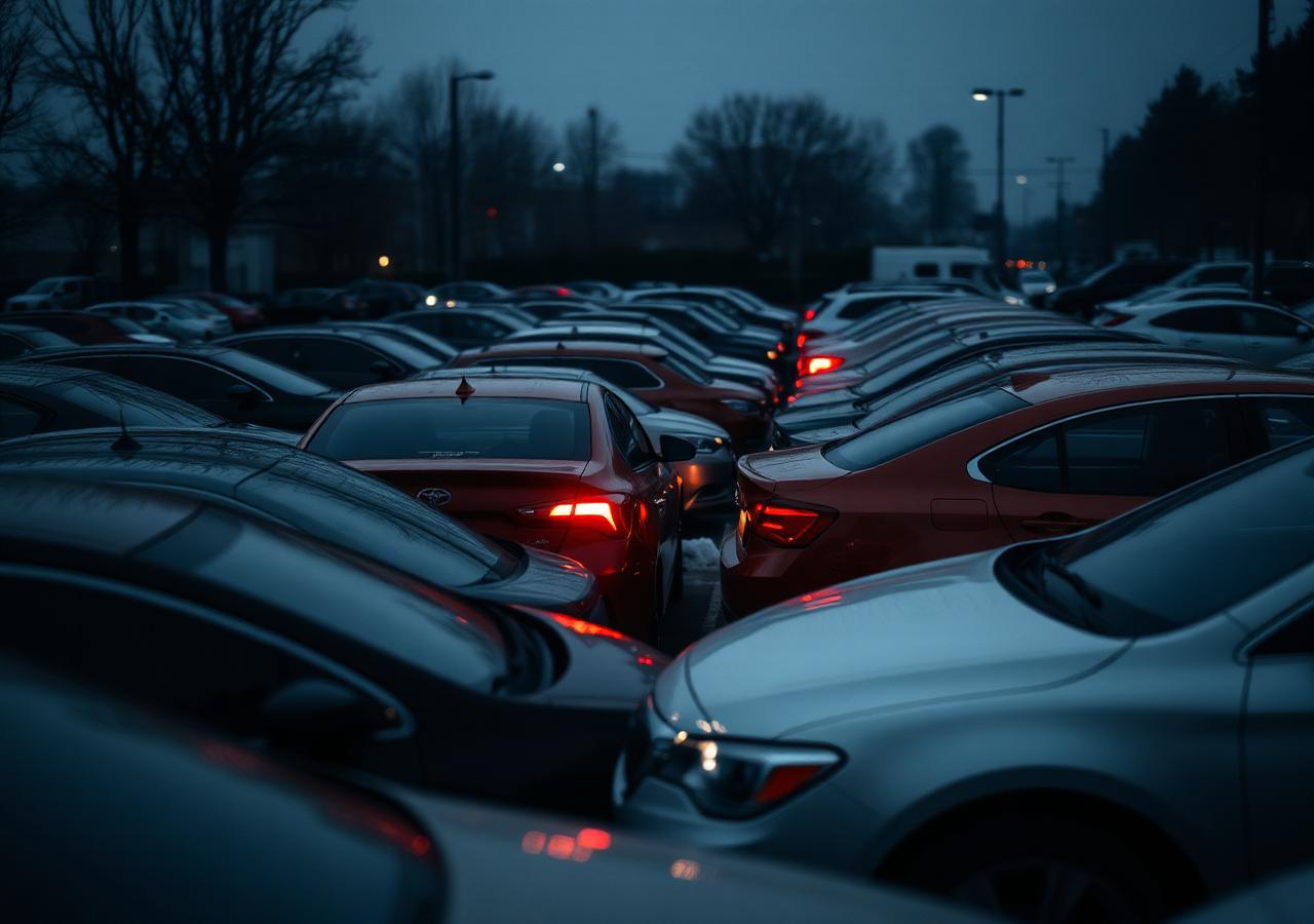 Zatłoczony parking